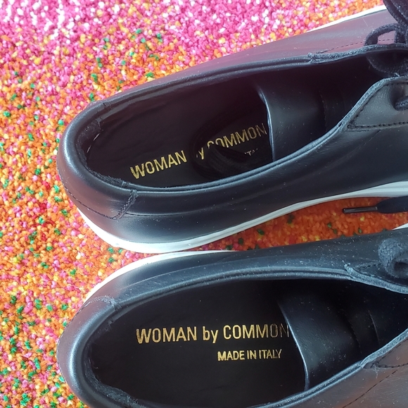 Sz 37 Woman by Common Projects Made in Italy Original Achilles Low Black Leather - Picture 5 of 5